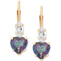 Mystic Topaz (2 ct. t.w.) & Cubic Zirconia Leverback Drop Earrings in 14k Gold