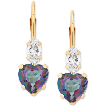 Mystic Topaz (2 ct. t.w.) & Cubic Zirconia Leverback Drop Earrings in 14k Gold Mystic Topaz (2 ct. t.w.) & Cubic Zirconia Leverback Drop Earrings in 14k Gold