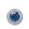 Sapphire (5/8 ct. t.w.) and Diamond (1/10 ct. t.w.) Stud Earrings in 14k White Gold