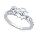 Diamond Flower Ring (1/6 ct. t.w.) in Sterling Silver Diamond Flower Ring (1/6 ct. t.w.) in Sterling Silver