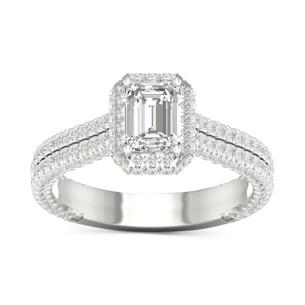 Diamond Emerald-Cut Double Row Engagement Ring (1-3/4 ct. t.w.) in Platinum