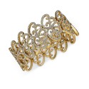 Silver-Tone Pavé Openwork Stretch Bracelet