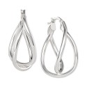 Twisted Double Hoop Earrings in Sterling Silver