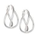 Twisted Double Hoop Earrings in Sterling Silver