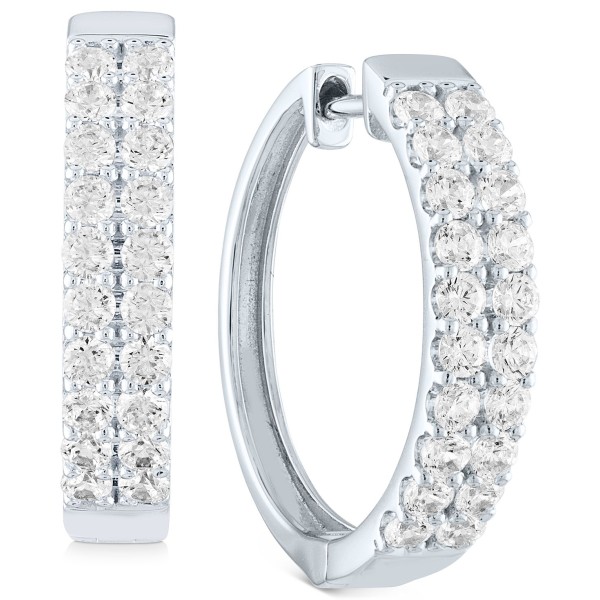 Diamond Hoop Earrings (1 ct. t.w.) in Sterling Silver