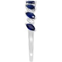 Sapphire (5/8 ct. t.w.) & Diamond (1/8 ct. t.w.) Statement Ring in 14k White Gold