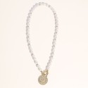 18K Gold Plated Freshwater Pearls with a Coin Pendant