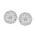 Diamond Flower Stud Earrings (1/10 ct. t.w.) in Sterling Silver