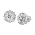 Diamond Flower Stud Earrings (1/10 ct. t.w.) in Sterling Silver