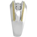 Men's Diamond Two-Tone Ring (1/5 ct. t.w.) in Sterling Silver & 14k Gold-Plate