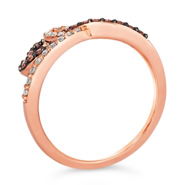 Chocolate Diamond (1/4 ct. t.w.) & Nude Diamond (1/4 ct. t.w.) Interlocking Heart Ring in 14k Rose, Yellow or White Gold Chocolate Diamond (1/4 ct. t.w.) & Nude Diamond (1/4 ct. t.w.) Interlocking Heart Ring in 14k Rose, Yellow or White Gold