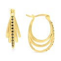 Black Spinel Multi-Hoop Earrings (1/5 ct. t.w.) in 14k Gold-Plated Sterling Silver