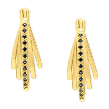 Black Spinel Multi-Hoop Earrings (1/5 ct. t.w.) in 14k Gold-Plated Sterling Silver Black Spinel Multi-Hoop Earrings (1/5 ct. t.w.) in 14k Gold-Plated Sterling Silver