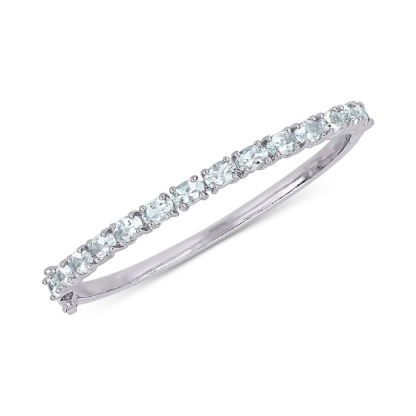 Aquamarine Bangle Bracelet (6-1/3 ct. t.w.) in Sterling Silver