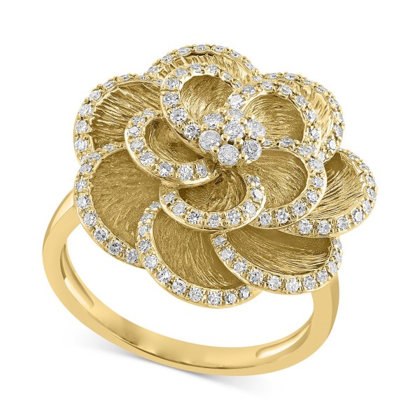 Diamond Flower Statement Ring (1/2 ct. t.w.) in 14k Gold