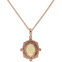 Diamond (1/6 c.t. t.w.) and Opal (5/8 c.t. t.w.) Pendant in 14K Rose Gold