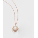 Diamond (1/6 c.t. t.w.) and Opal (5/8 c.t. t.w.) Pendant in 14K Rose Gold