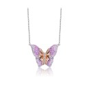 High Quality Sterling Silver Cubic Zirconia Butterfly Necklace