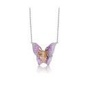 High Quality Sterling Silver Cubic Zirconia Butterfly Necklace