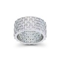 Cubic Zirconia Pave Baguette Cut 5-Row Eternity Ring