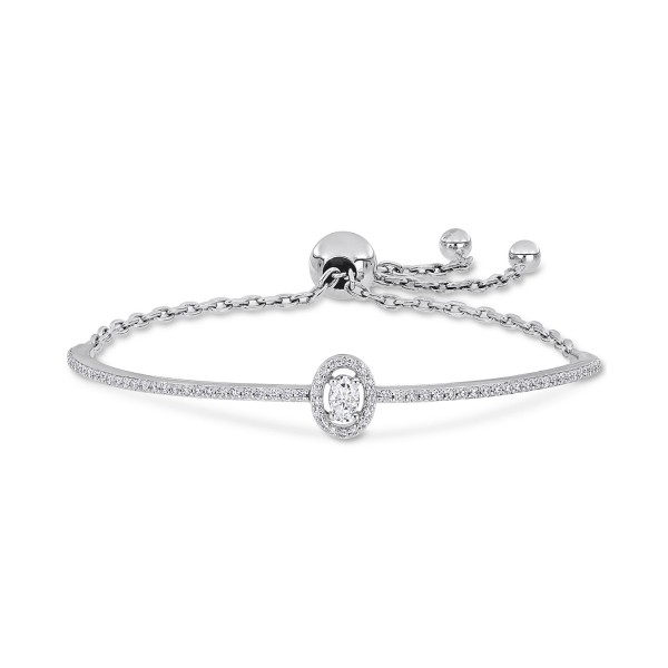 Moissanite Oval Bracelet (3/4 ct. t.w.) in Sterling Silver