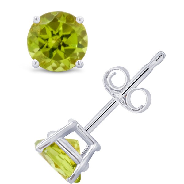 Peridot (1 ct. t.w.) Stud Earrings in 14K White or Yellow Gold