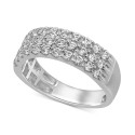 Diamond Triple Row Band (1 ct. t.w.) in 14k White Gold