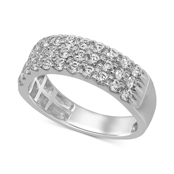 Diamond Triple Row Band (1 ct. t.w.) in 14k White Gold