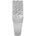 Diamond Triple Row Band (1 ct. t.w.) in 14k White Gold