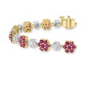 Diamond (1-1/10 ct. t.w.) Flower Link Bracelet in 14k Two-Tone Gold