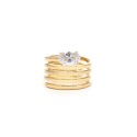 Oval Cubic Zirconia Coil Ring