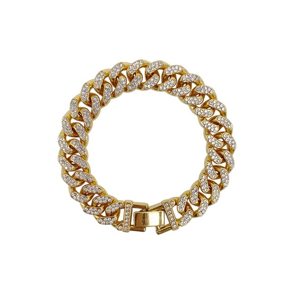 Women's Gold-Tone Plated Crystal Thick Bracelet