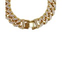 Women's Gold-Tone Plated Crystal Thick Bracelet