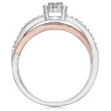 Diamond Crossover Promise Ring (1/4 ct. t.w.) in Sterling Silver and 14k Rose Gold