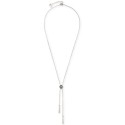 Silver-Tone Etched Diamond-Shape Long Lariat Necklace, 30