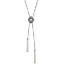 Silver-Tone Etched Diamond-Shape Long Lariat Necklace, 30