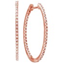 Diamond Medium In & Out Hoop Earrings (1/4 ct. t.w.) in 14k Rose Gold-Plated Sterling Silver, 1.1 Diamond Medium In & Out Hoop Earrings (1/4 ct. t.w.) in 14k Rose Gold-Plated Sterling Silver, 1.1