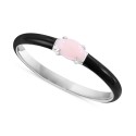 Pink Opal (1/6 ct. t.w.) & Enamel Ring in Sterling Silver