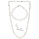 3-Pc. Set Cultured Freshwater Pearl (6-1/2 mm) Collar Necklace, Bracelet, & Stud Earrings.