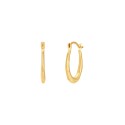 Patterned Extra Small Oval Huggie Hoop Earrings in 10k Gold