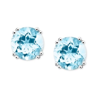 14k White Gold Aquamarine Stud Earrings (3 ct. t.w.) 14k White Gold Aquamarine Stud Earrings (3 ct. t.w.)