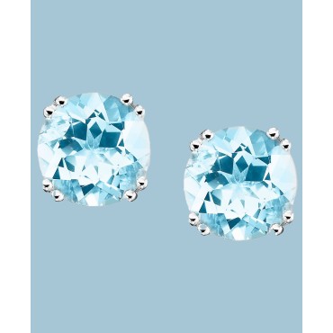 14k White Gold Aquamarine Stud Earrings (3 ct. t.w.) 14k White Gold Aquamarine Stud Earrings (3 ct. t.w.)