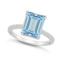 Women's Sky Blue Topaz (4-1/4 ct.t.w.) and Diamond (1/10 ct.t.w.) Ring in Sterling Silver