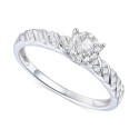 Diamond Halo Cluster Ring (1/3 ct. t.w.) in Sterling Silver