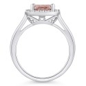 Morganite (2 ct. t.w.) and Diamond (1/4 ct. t.w.) Halo Ring in 14K White Gold