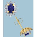 Blue Sapphire (1 ct. t.w.) and White Sapphire (1/5 ct. t.w.) Stud Earrings in 14k Gold-Plated Sterling Silver