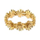 Gold-Tone Color Pavé Flower Stretch Bracelet