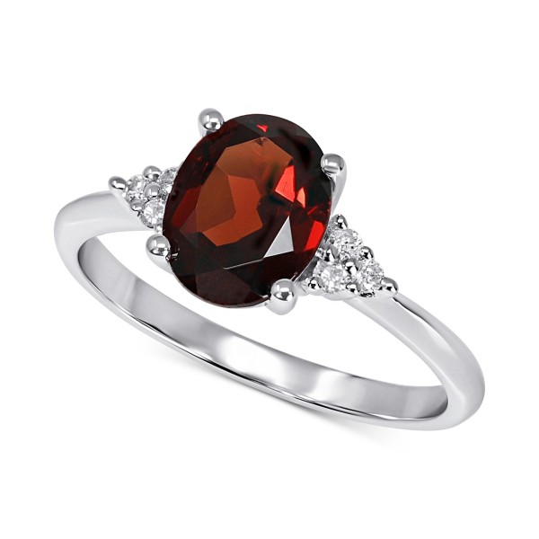 Rhodolite Garnet (3 ct. t.w.) & Diamond (1/20 ct. t.w.) Ring in 14k White Gold