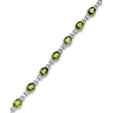 Sterling Silver Bracelet, Peridot Oval Link Bracelet (12 ct. t.w.)