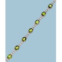 Sterling Silver Bracelet, Peridot Oval Link Bracelet (12 ct. t.w.)